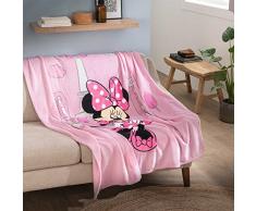 CTI Manta Polar Estampada Disney Minnie Shopping 125 x 150 cm, Color Rosa