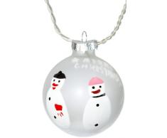 Siena Home 123974 - Guirnalda de bolas luminosas de cristal helado, con diseños variados a color (10 bolas, 3 bombillas LED por bola), luz blanca cálida