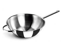 Lacor - 79830- Wok con Fondo Plano Belly 30 cm. Inox