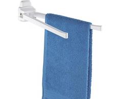 Wenko 17938100 Toallero Pure con 2 Brazos mÃ³viles - 2 bewegliche Arme, Acrilonitrilo Butadieno Estireno (ABS), 8 x 11 x 43 cm, Blanco
