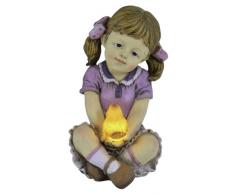 Naeve Leuchten 5123601 - Lámpara de exterior (forma de niña, incluye 1x LED y célula solar, 1,2 V, incluye batería, eficiencia energética AA, NiMH, 250 mA, 21,1 x 13,9 x 12,5 cm, polirresina, de color)
