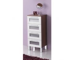 Simply Elan cajón Armario, Estructura aglomerado, Ciruelo/Color Blanco, 31,5 x 35,2 x 82 cm
