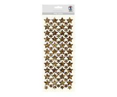 URSUS 59490003 Flitter Stern, 1 hoja de pegatinas de plÃ¡stico en oro, aprox. 12 x 29 cm, autoadhesivo, ideal para scrapbooking, diseÃ±o de tarjetas y para decoraciÃ³n, multicolor, talla Ãºnica.