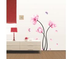 Ambience Live Vinilo Flores Rosas y Mariposas Multicolores