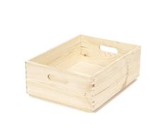 Compactor Caja de almacenaje con asas. Madera Natural sin terminar. Dim. 40 x 30 x H.14 cm. RAN6475