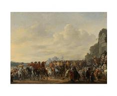 Lingelbach Arrival Prince William II At Welna Art Print Canvas Premium Wall Decor Poster Mural pared PÃ³ster