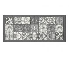 BIANCHERIAWEB Alfombra de Cocina Antideslizante Lavable, Alfombra de Cocina de 55 x 190 cm, Fabricada en Italia con diseño de Maiólica Gris, Alfombra para Pasillo Lavable y Planchar
