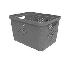 Sundis Cesta de almacenaje Pixel de 16 litros, Color Gris, 16l