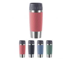 Emsa Easy Twist - Taza de viaje, acero inoxidable plÃ¡stico silicona, coral, 360 Ml