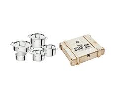 ZWILLING BaterÃ­a de Cocina de 5 Piezas, 4 Tapas, Apto para InducciÃ³n + Juego de cubiertos para bistec para 6 personas, 12 piezas, 6 cuchillos para bistec y 6 tenedores para bistec
