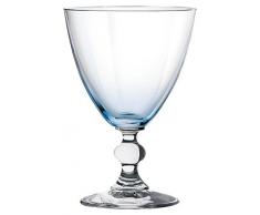 H&H Splendor Juego Copas para Agua, Vidrio, Azul, 6 Piezas