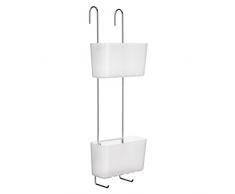 Tatay 4522101 Standard Duo Cesta organizadora de Ducha o bañera con Dos baldas Apta para Todo Tipo de mamparas, Glacé, 20 x 13 x 59 cm