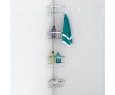 EISL EstanterÃa de ducha telescópica con 4 cestas de ducha, estante de ducha sin taladrar, accesorios de baño, cesta de almacenamiento de baño, acero inoxidable