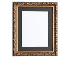 Tailored Marcos – Viena Oro, Vintage Adornos Shabby Chic Marco de Fotos, tamaño 70 x 50 cm para A2 con Soporte de Color Negro