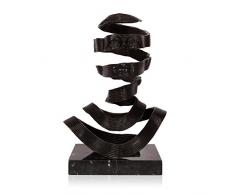 Arte dal Mondo World Art Cabeza Surrealista Escultura Moderna, Bronce, Multicolor, 31x18x28 cm