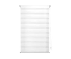 Blindecor Indus SIN HERRAMIENTAS | Estor Enrollable Sin Taladrar de Doble Capa | Color Blanco 30 x 150 cm (ancho x largo) | TamaÃ±o de la Tela 27 x 145 cm