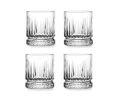 Pasabahce 5891636 - Juego de 4 vasos Whisky Elysia de cristal, 35.5 cl