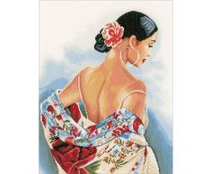 Lanarte Aida - Lienzo para Cuadro de Punto de Cruz, diseÃ±o de Mujer con mantÃ³n de Manila