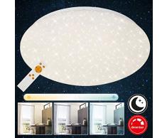 Briloner Leuchten Luz LED Remoto, Lámpara de Techo Regulable, Control de Temperatura de Color, Blanco, 2200 lúmenes, 22 vatios, Diámetro 39 cm, W