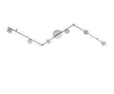 Lámpara de techo WOFI, 6-lámpara de techo, Serie Chloe, 6 x LED, 5 W, ancho 9 cm, altura 15 cm, Profundidad 180 cm, 3000 Kelvin, 300 lúmenes, cromo 9195,06,01,0500