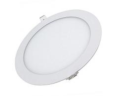 12 W LED redondo empotrable techo soporte de Panel abajo lámpara de luz ultra slim color blanco frío 6500 K.