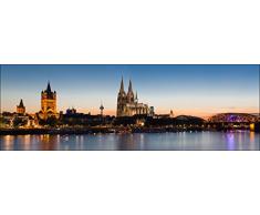 Pro-Art g1766e - Lienzo en impresiÃ³n giclÃ©e (150 x 48 cm), diseÃ±o de la orilla del Rin en Colonia,, 120 x 40 cm