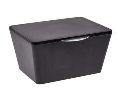 Wenko Brasil Caja con Tapa, ElastÃ³mero TermoplÃ¡stico, Negro, 15.5x19x10 cm