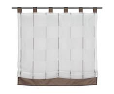 Home Fashion 79810-860 Francine - Estor, fabricado en voile, 140 x 140 cm, diseño de rayas, color marrón
