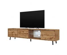 Selsey Galhad - Mueble TV - 175 cm Ancho - Roble wotan - iluminación LED a Pilas