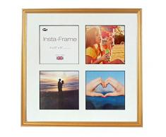 Inov8 16 x 40,64 cm Insta-Frame Marco para Instagram 4/de estampado a cuadros de fotos con paspartú blanco y negro con borde, 2 unidades, 600 dorado