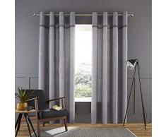 Catherine Lansfield Melville Woven Texture - Cortinas con Ojales (66 x 72 Pulgadas), Color Gris
