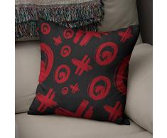 BonaMaison Fundas para CojÃnes, Negro Rojo Funda de Almohada Silla Oficina Cama Decorativa Moderna Decoración del Hogar Habitación, 43x43 Cm - Diseñado y Fabricado en TurquÃa