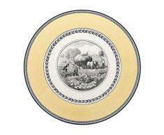 Villeroy & Boch Audun Ferme Plato de presentaciÃ³n, 30 cm, Porcelana Premium, Blanco/Gris/Amarillo