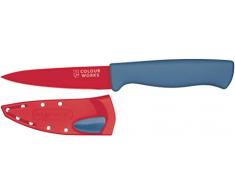 Colourworks Cuchillo Mondador con Funda para Afilar Cuchillos Edgekeeper, Acero Inoxidable, Rojo, 9,5 cm