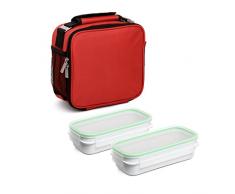 TATAY Urban Food Prime Rojo - Bolsa térmica Porta Alimentos con 2 tápers incluidos, 4,7 litros de capacidad, Tela, Rojo, 11 x 25.5 x 24.5 cm