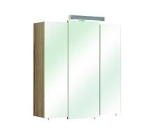 Pelipal 380Â ROM Armario con Espejo Livorno I, Madera, Sanremo Terra Horizontal de Roble, 20,0Â x 68Â x 73,0Â cm