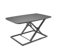 hjh OFFICE 802100 Convertidor de Escritorio Sentado/De Pie VM-SA 79,5 x 50 cm Aluminio, EstaciÃ³n de Trabajo Ajustable en Altura con Resorte de Gas