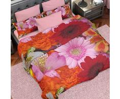 PETTI Artigiani Italiani Nordicas, Funda de Edredon, Ropa Made In Italy, 100% Satin, Raso, Pueblo Tropical, CAMA 135 (200x200 cm)