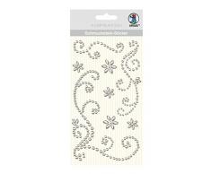 URSUS 75060001 - Pegatinas de piedras preciosas ornamentales, 8 unidades surtidas en plata, ideales para scrapbooking, diseÃ±o de tarjetas y para decoraciÃ³n, multicolor, talla Ãºnica