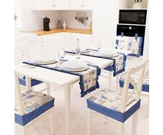 PETTI Artigiani Italiani Camino de Mesa, Lidia Azul, 1pz Runner Tavola 40x140 cm