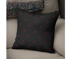 BonaMaison Fundas para CojÃnes, Negro Rojo Funda de Almohada Silla Oficina Cama Decorativa Moderna Decoración del Hogar Habitación, 43x43 Cm - Diseñado y Fabricado en TurquÃa