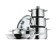WMF Diadem Plus - Set de 6 ollas con tapa y 1 sartén, varios dimensiones, color plateado