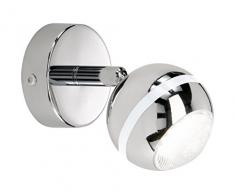 Trio 828210106 Serie 8282 - Foco, bombilla incluida, SMD, LED, 3,8 W, 350 lm, 3100 K, 230 V, A+, IP20, diámetro 8 cm, plástico, cromo