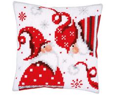 Vervaco – Cojín de Punto de Cruz gnomo, Stick de vorgezeichnet Cruz Cojín, vorbeze Cumple, algodón, Multicolor, 40 x 40 x 0,3 cm