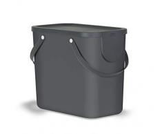Rotho Albula - Cubo de Basura (25 L, plástico), Color Gris
