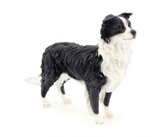 Leonardo Collection Figura de Perro Border Collie Adorno, Piedra, Negro