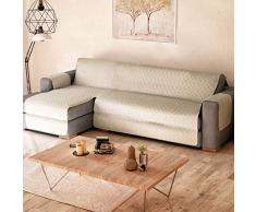 PETTI Artigiani Italiani Chaise Longue, Funda Sofá Esquinero, 100% Made in Italy, Tejido, Beige, 4 Plazas
