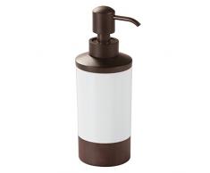 InterDesign Formbu dispensador de jabón líquido | Accesorios de baños en un look natural | Dosificador de jabón o loción | Bambú/plástico blanco/marrón