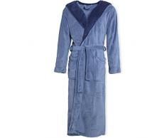 Celinatex Texas 4394, Albornoz Elegante Con Capucha Unisex, Azul (Medium Blue Dark Blue), XXL