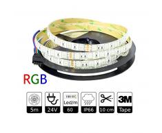 Jandei - Tira Led 24v RGB Exterior 60led/m Smd5050 Adhesivo 3m Bobina 5m